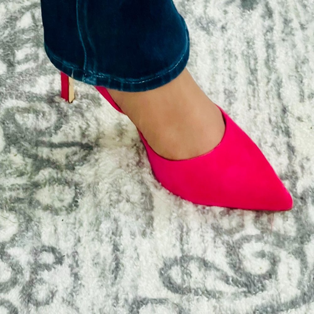 WHBM Pink Suede Pump NWB $44